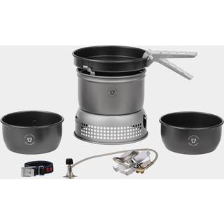 Gasblus / stormkøkken Trangia 27 Small, 2100 W + 2 gryder, 1 stegepande i NS / Non Stick-teflon + vindskærm i HA / hårdanodiseret aluminium + gribetang + rem, + Power Gas (230 gram)