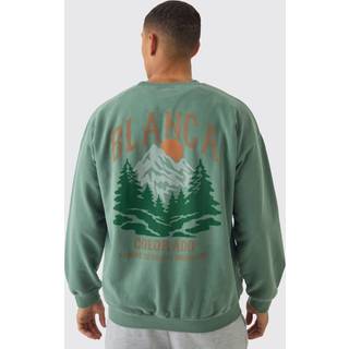 Mens Forest Oversized Colorado Mountains Graphic Sweatshirt