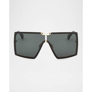 Max Mara Kvinde MM0117 30N Solbriller Metal Guld Grøn Maske Normal