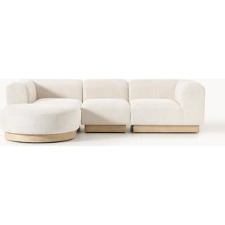 Modulær (3-personers) sofa Natalie i Teddy-Bouclé med puf