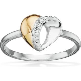 Scrouples - Hjerte ring i sølv og guld med sten - 728892