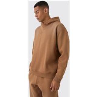 Mens Taupe Oversized Man Spray Wash Hoodie