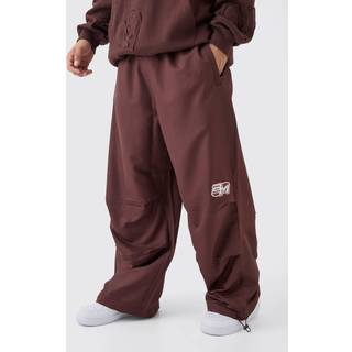 Mens Chocolate Elasticated Waist Parachute BM Trousers