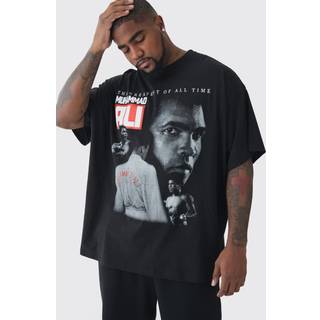 Mens Black Plus Oversized Muhammad Ali License Print T-Shirt