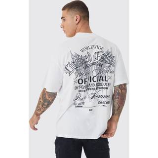 Mens White Oversized Limited Edition Back Print T-Shirt