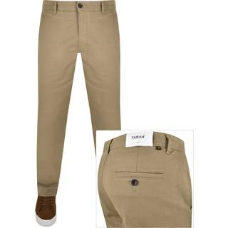 Farah Vintage Elm Slim Fit Chino Trousers Brown