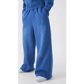 Mens Cobalt Extreme Wide Leg Man Spray Wash Joggers