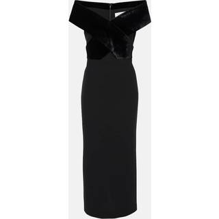 Roland Mouret Off-shoulder velvet gown - black - L