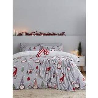 Catherine Lansfield Catherine Lansfield Silver Grey Christmas Festive Gonk Cosy Fleece Duvet Cover Set