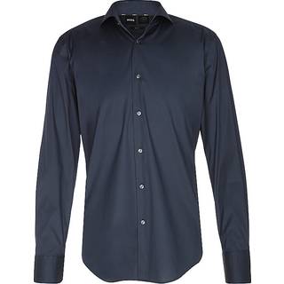 Slim fit strygelet skjorte i bomuldspoplin