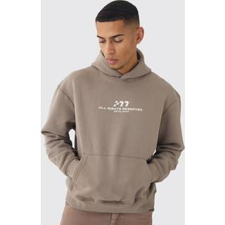 Mens Taupe Oversized Boxy M Student Hoodie