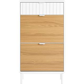 SoBuy Skoskab FSR174-WN - Hvid/natur med skuffe og hylder