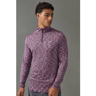 Mens Multi Man Active Lightweight Space Dye Marl 1/4 Zip Top