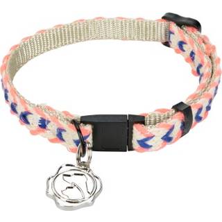 Nylonhalsbånd19-30 cm blå/pink