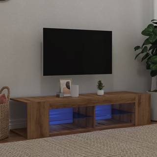 tv-bord med LED-lys 135x39x30 cm konstrueret træ kunsteg
