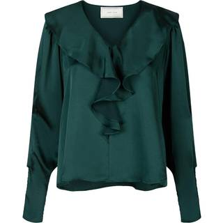Neo Noir - Sandie Sateen Blouse 160963 - Dark Green