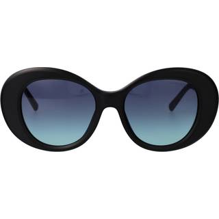 Tiffany Kvinde TF4228 84259S Solbriller Acetat Sort Blå Rund Normal Skygge