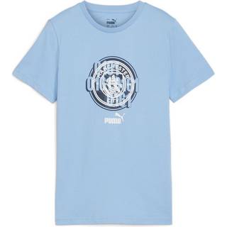 Puma Manchester City ftbl CULTURE Tee Youth, Blue, Size 5-6Y, Clothing - Light Blue - 5-6Y