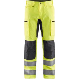 Blåkläder 1585 High Vis Buks med stretch / High Vis Arbejdsbuks med stretch - C48 - High Vis Gul/Mellemgrå