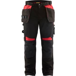 Blåkläder 1555 Håndværker Buks / Håndværker Arbejdsbuks - C154 - Sort/Rød