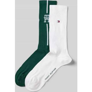 Tommy Hilfiger 2-pak Monogram Sock - Green/White - Str 39/42 * Kampagne *