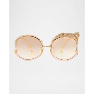 Anna-Karin Karlsson ROSE ET LE RÊVE - SUN Tobacco 55 Solbriller Kvinder Brun - Gold with Crystals - 55mm