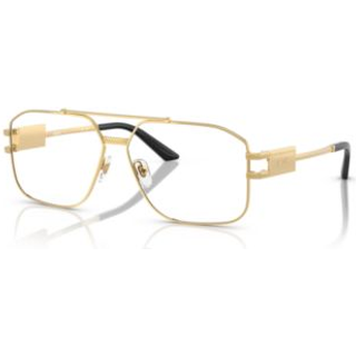 Versace Mand VE1302 1002 Optiske stel Stål Guld Transparent Geometrisk Normal