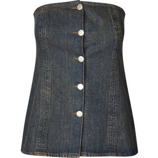 Envii - Enelm Sl Top - Toppe til kvinder - Mid Worn Blue - 34