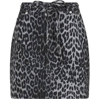 Neo Noir - Henrietta Leopard Skirt - Grey Leopard