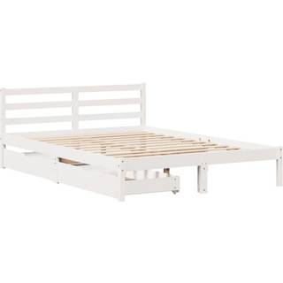 sengeramme uden madras 120x190 cm massivt fyrretræ hvid