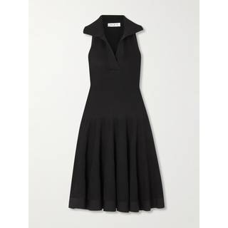 AlaÃ¯a Piquet polo dress - black - M
