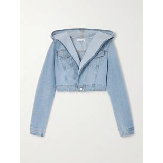 AlaÃ¯a Cropped denim jacket - blue - XL