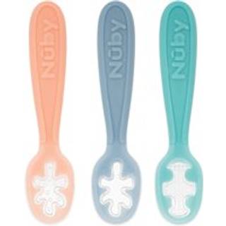 Nuby 3 -trins babyens første skeer sæt - 3 pakke - 6 måneder - baby skeer med let grebshåndtag - pasteller