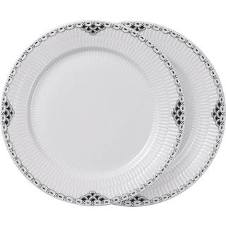 Royal Copenhagen Sort Riflet Blonde middagstallerken 27cm 2-pak
