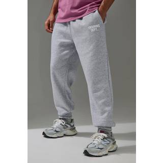 Mens Grey Marl Man Active Training Dept Regular Fit Joggers