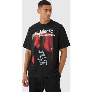 Mens Black Oversized Nightmare on Elm Street License Print T-Shirt