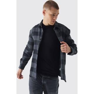 Mens Black Oversized Checkerboard Shirt