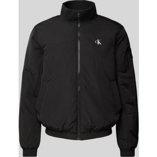 Padded Nylon Zip Up Jacket - Black - XL