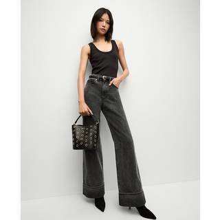 Veronica Beard Taylor high-rise wide-leg jeans - black - 32