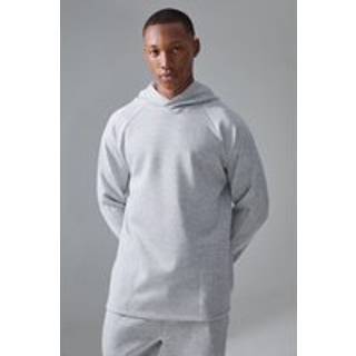 Mens Grey Marl Man Active Soft Stretch Yoga Hoodie
