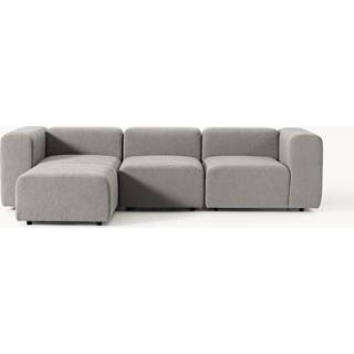 Modulært bouclé sofa Lena (4-sæders) med skammel (venstre/højre)