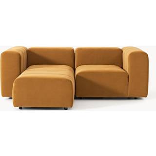 Modulært fløjlssofa Lena (3-sæders) med skammel (venstre/højre)