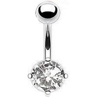 Diamantpiercing, der funkler af kirurgisk stål