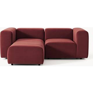 Modulært fløjlssofa Lena (3-sæders) med skammel (venstre/højre)