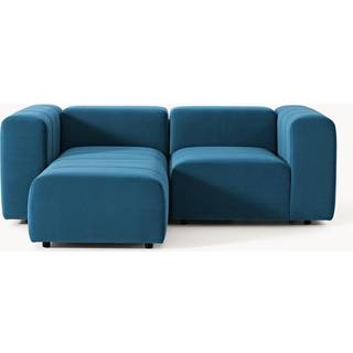 Modulært fløjlssofa Lena (3-sæders) med skammel (venstre/højre)