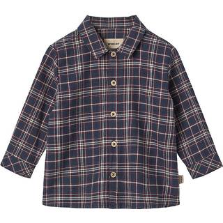 Oscar Skjorte, Navy Check, 80 cm
