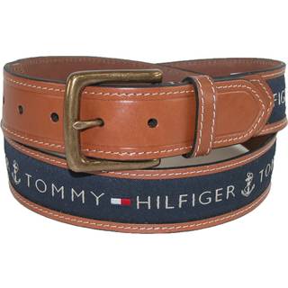 Tommy Hilfiger M?nds b?ndindlejningsb?lte - B?ndstofdesign med enkelt sp?nde sp?nde Navy 36