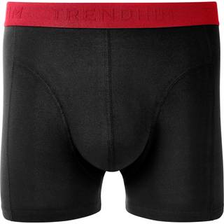FlexFeel | Sorte Bomulds Boxershorts med Rød Linning