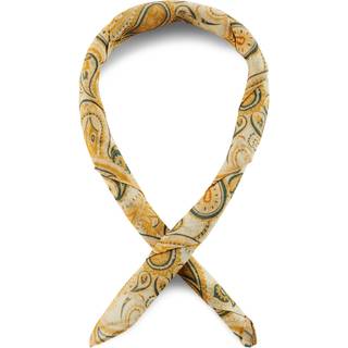 Hvid & Gul Paisley Bomuldshalstørklæde