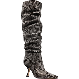 MK Luna Snake Embossed Leather Boot - Grey - Michael Kors - EU 37